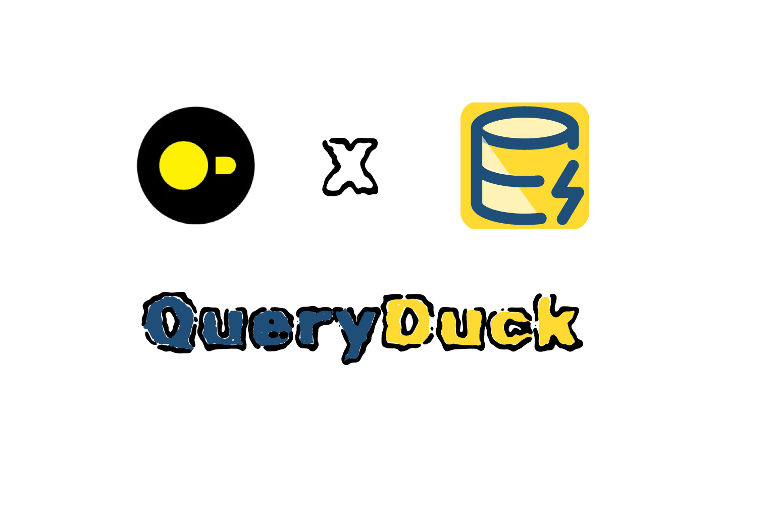 DuckDB and Queryzy logo combined